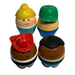 Fisher Price Little Tikes Toddler Tots Figures Fireman Truck Driver Girl Boy Vtg